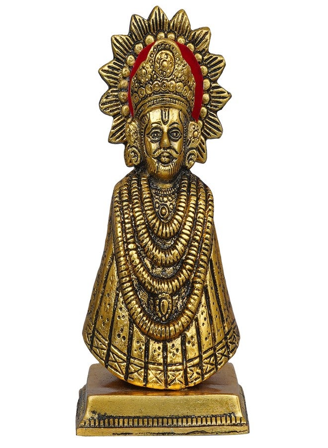 Webelkart Premium Baba Khatu Shyam ji Idol Statue Showpiece for Home and Pooja Decoration | Khatu Shyam Murti for Home and Car Dashboard | Diwali Corporate Gifting (Gold, 6.5 Inches) - Image 2